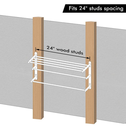 Illustration of 3 Tier Wall Mount Towel Rack With Double Bars 24 Inch Bathroom Storage Organizer In Brushed 304 Stainless Steel