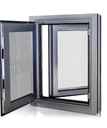 31x41 Casement Basement Egress Window With Rugged Aluminum Frame And Double Tempered Insulated Glass Featuring Integrated Screen open display