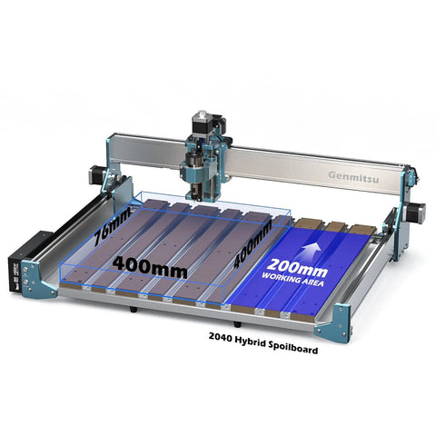 Heavy Duty Dope Hybrid Spoilboard Table For 4040 Reno CNC Router With Aluminum And MDF Expands Work Area To 600 MM X 400 MM Easy Two Step Install Stable Milling Surface.