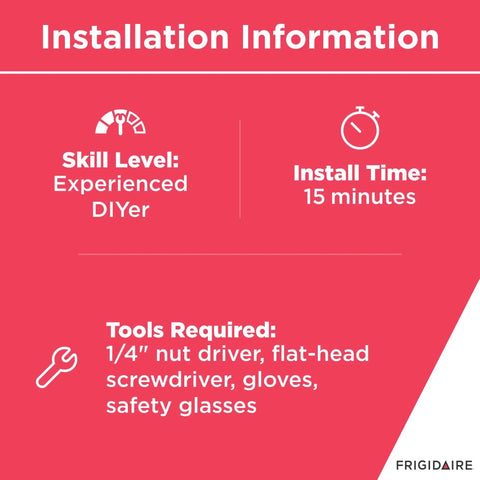 Installation information for 316075103 Oven Bake Element For Electric Ranges And Stoves Replacement Part with tools needed and install time.
