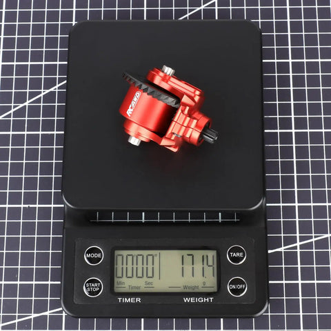 Red component from Two Piece 34T Differential And 13T Helical Gear Set For Arrma 1 To 10 And 1 To 8 Transmissions on scale