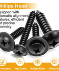 Close-up of Phillips head screws from 280 Piece Automotive Body Screw Kit With Self Tapping Phillips And Washer Head Screws Sizes 8 10 12 14
