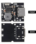 Front and back view of 10 Pack Type C USB 5V 2A Boost Converter Step Up Power Module With LED Display for lithium battery charging.