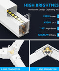 Hexagon Garage Lights LED 25 Pack 220W 26400LM 6500K Daylight White Ceiling Lighting For Garage Warehouse Basement Gym Detailing Shop Wash Yoga Room Ultra Bright High Output close-up of connector and light