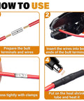 Instructions for using 6 Gauge Non Insulated Butt Connectors With Heat Shrink Tubing Pure Copper Wire Splice Kit For Automotive Electrical Crimp Joints For 6AWG Wiring Pack Of 20