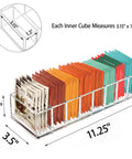 Clear Acrylic 8 Slot Tea Bag Organizer For Drawer Pantry And Countertop Tea Bag Holder with tea bags and size dimensions