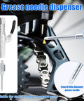 Grease Gun Accessory Kit With Two Needle Nozzles, Two Dispensers Straight And Curved, One Coupler Adapter, Coating Chain
