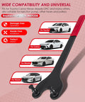 Camshaft pulley holding tool with red handle and black body; universal fit for Toyota, Nissan, Mazda OHC engines