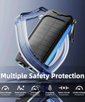 Go-To Ultra Portable 49800mAh Solar Charger Power Bank With Type C And Dual USB Ports, safety features displayed