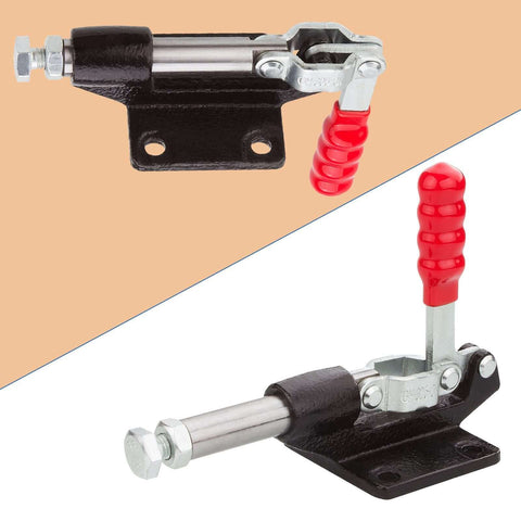 Four Pack 32mm Toggle Clamps with Quick Release, 500 Lbs Holding Capacity, Adjustable Stroke, Straight-Line Action Clamp