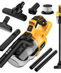No Fuss Heavy Duty Cordless Handheld Vacuum Five In One With 500 Watt Motor And 46 Cubic Feet Airflow, Real Hepa Filter For Hardwood Floors Carpets And Cars, Plays Well With Common 20 Volt Batteries, Kicks Grit Quick with detachable attachments.