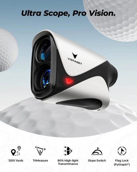 Golf Range Finder With 1200 Yard Range 7x Magnification TriMeasure Two Target Distances Slope On Off Flag Lock