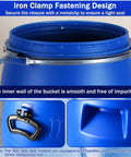 Blue Plastic Drum With Lid For Water Storage And Bulk Shipping Open Top Barrel Keg Ring Latch Heavy Duty Industrial Container 100L