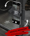 Magnetic Gym Phone Holder With Alloy Base And Joint, 360 Degree Adjustable, strong 22 lb grip, fits 4.7 to 6.5 inch phones installed on gym equipment
