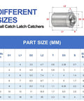 Different sizes for Heavy Duty 10 Pack 304 Stainless Steel Ball Plungers Smooth Operator Cabinet Latch Catcher 8X9MM details.