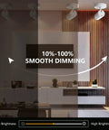 Three Color Temperature Dimmable Ceiling Spotlight Kit With Adjustable Directional LED Lights in a modern living room scene