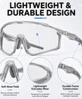 Kick Everyday Glare To The Curb With These Ultra Light Photochromic Polarized Safety Glasses Featuring Rapid Lens Tinting Rock Solid UV Protection And Zero Eye Strain For Riding And Travel. Lightweight polycarbonate safety glasses with soft nose pads.
