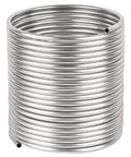 Front view of a 50 ft 3/8-in 304 stainless steel tubing coil.