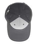Inside view of Forklift Humor Adjustable Baseball Hat For Warehouse Drivers And Logistics Pros Slate Gray Printed Cap