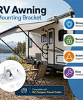 RV Awning Mounting Bracket Replacement Set for Bottom Arm, Heavy Duty Steel and Aluminum Construction, in use on RV