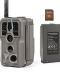 Extra Trail Cam For Wildlife Viewing And Yard Patrol Pairs Directly With The Main Hub For Fast Homestead Setup Supports Up To Sixteen Devices. Image shows a 4K camera with battery pack.