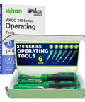 210 Series Six Piece Terminal Screwdriver Set With Partially Insulated Shafts in open box showing multicolor tool assortment