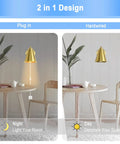 Dimmable Plug-In Wall Sconce Set of 2 in Vintage Brass showing plug-in and hardwired options in a room setting.