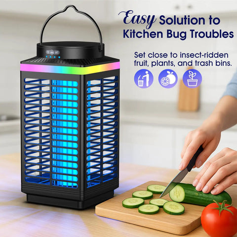 Outdoor Bug Zapper 4 In 1 4200V Electric Mosquito Zapper Rechargeable Cordless With 5000mAh Battery in kitchen setting
