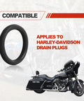 50 Pack Oil Drain Plug O Rings Replacement Set For Bikes Nitrile Rubber O Ring Gasket Seals Black OEM Quality Fits Most Cruisers And Touring Bikes Prevents Leaks And Keeps Engine Oil Contained. Black nitrile O-ring for Harley-Davidson drain plugs, 14mm x 2mm.