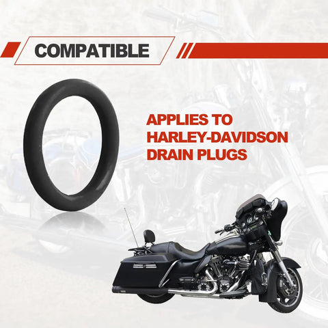 50 Pack Oil Drain Plug O Rings Replacement Set For Bikes Nitrile Rubber O Ring Gasket Seals Black OEM Quality Fits Most Cruisers And Touring Bikes Prevents Leaks And Keeps Engine Oil Contained. Black nitrile O-ring for Harley-Davidson drain plugs, 14mm x 2mm.