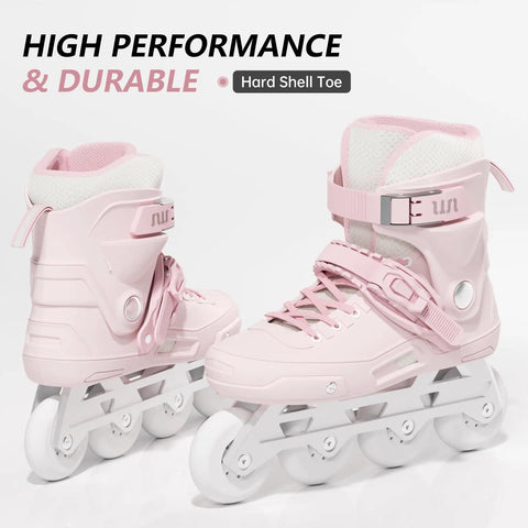 High Performance Inline Skates For Adults And Teens With ABEC 11 Bearings Pink Unibody Shell For Racing And Street Skating