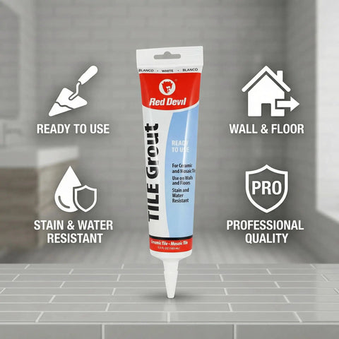 Pro Grade Pre Mixed Tile Grout For Wall And Floor Use With Excellent Adhesion Ready To Use Formula White 5.5 Oz 2 Pack Great For Quick Repairs And Fresh Grout Lines