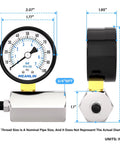 MEANLIN 2-inch steel double-graduated air test gauge, 0–100 PSI, 3/4-inch NPT, front view