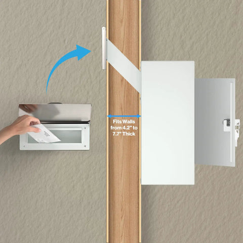 Built Tough Heavy Duty Through Wall Mailbox With Rainproof Cover Locking Drop Box And 10 Inch Adjustable Chute Weatherproof Drop Safe