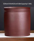 Heavy Hitter Ceramic Rice Jar Round With No Sweat Seal, Retro Large Capacity Airtight Grain Bucket, Real Deal Pantry Storage For Tea Coffee Beans And Snack Stash, High Fire Kiln Made, 9.4in diameter.