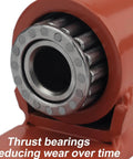 Close-up of thrust bearings on 7 Inch Heavy Duty Gate Hinges 1100 Lb Capacity Bolt On Weld On Carbon Steel Hinges for durability.