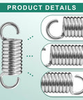 Slick Two Inch Hook To Hook Recliner Chair Tension Springs Replacement Kit For Furniture And Bed Frame Repair Zero Hassle Fix Heavy Duty Pack Of Eight Killer Fit Upgrade, showing galvanized steel springs.