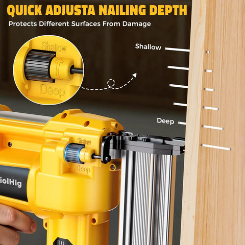 Workhorse Cordless Brad Nailer 18 Gauge 2 Inch Drive 2 In 1 Electric Staple Gun Compatible With DeWalt 20V Max Battery 7.2 Lbs Heavy Duty Tool Only For Woodworking And Custom Builds