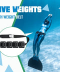4 Pcs 2.2 Lb Dive Weights Belt For Scuba Diving With Coated Weights Nylon Belt And Metal Quick Release Buckle in action