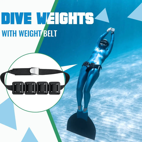 4 Pcs 2.2 Lb Dive Weights Belt For Scuba Diving With Coated Weights Nylon Belt And Metal Quick Release Buckle in action