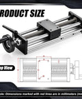 200mm Travel Manual Linear Stage With Locking Handwheel For Do It Yourself CNC And Laser Modules Precision Pro Grade Trapezoidal Lead Screw Industrial Linear Bearings And Rails For Accurate Motion Control, top view with dimensions