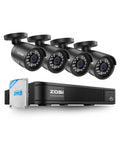 5MP 3K Lite CCTV Security System With AI Human And Vehicle Detection, 8 Channel H265 Plus DVR, 4 Bullet Cameras, 500GB HDD