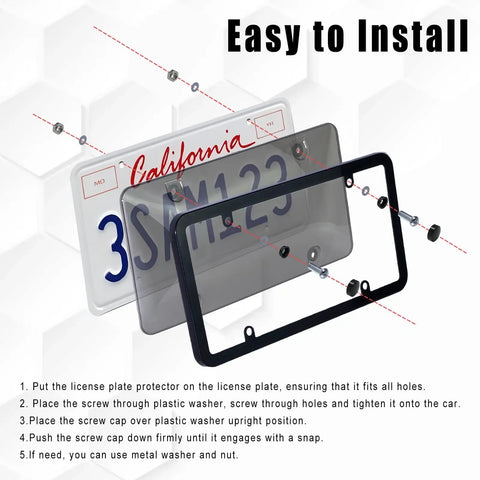 Clear License Plate Cover And Frame To Keep Your Ride Looking Fresh Anti Scratch Weather Resistant Protector For Cars Install