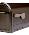 Mapleton Heavy Duty Steel Post Mounted Mailbox For Outdoor Use In Rubbed Bronze Finish, Large Curbside Metal Mailbox