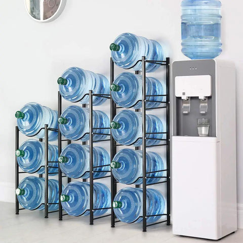 Heavy Duty 5 Tier Water Jug Rack With Detachable Shelf For 5 Gallon Jugs Built To Last Sturdy Steel Bottle Organizer