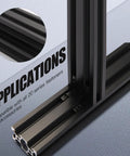 Two Piece Set Of 400mm V Slot 2040 Aluminum Extrusion European Standard Anodized Black Linear Rail For 3D Printers And CNC DIY Projects Built Tough For Ultra Smooth Motion showing close-up of extrusion profile and applications text.
