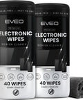 Streak Free Electronic Screen Cleaning Wipes 2 Pack 40 Wipes Each with Microfiber Cloth for Computer TV Monitor Laptop Phone