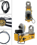 TECHTONGDA 110V portable line boring and welder machine; yellow base; includes power cord and brass fitting.