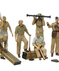 1 To 35 Scale German WWII Artillery Crew Plastic Model Kit - Eight Figures In Afrikakorps Luftwaffe Tropical Uniforms, Battle-Ready Poses, Includes Armor Piercing Rounds And Empty Shell Casings, Ideal For Historical Dioramas.