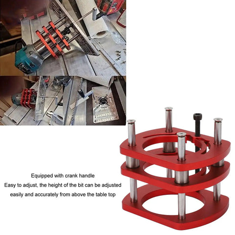 Heavy Duty Aluminum Router Lifter System With 2.008 Inch Lift Crank Handle 4 Jaw Clamp For Small Trimming Machines DIY setup
